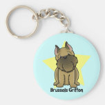 Kawaii Star Cropped Brussels Griffon Key Chain