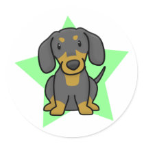 Kawaii Star Dachshund Stickers
