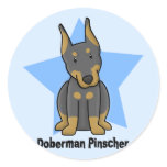Kawaii Star Doberman Pinscher stickers