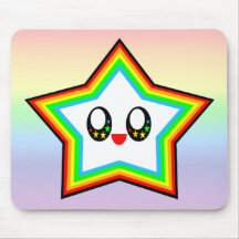 KAWAII STAR RAINBOW HAPPY FACE LUCKY MOUSE PADS