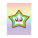 KAWAII STAR RAINBOW HAPPY FACE LUCKY postcards