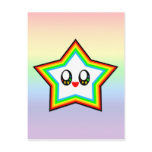 KAWAII STAR RAINBOW HAPPY FACE LUCKY postcards