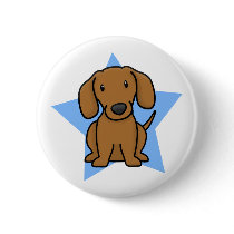 Kawaii Star Red Dachshund Button