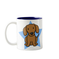 Kawaii Star Red Dachshund Mug