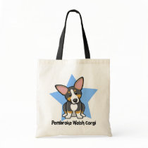 Kawaii Star Tri Pembroke Welsh Corgi Tote Bags