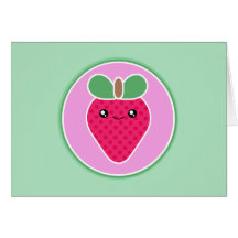 Kawaii Strawberry Birthday Card