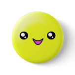 Kawaii Sugar Dots Lemon Happy Face Button