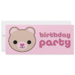 Kawaii Teddy Bear Cute Birthday Party Invitations