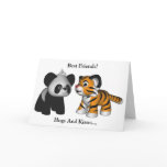 Kawaii Tiger Panda Best Friends Card