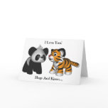 Kawaii Tiger Panda Hugs And Kisses Card