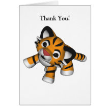 Kawaii Tiger Thank You Card