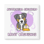 Kawaii Tri Color Australian Shepherd Rally-O Fridge Magnet