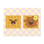 kawaii waffles good morning breakfast! postcards