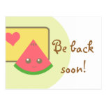 kawaii watermelon postcard