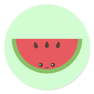 Kawaii Watermelon Round Sticker by nyxxie