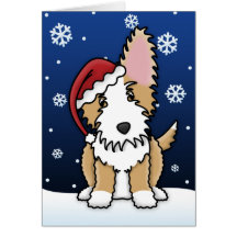 Kawaii Wire Portuguese Podengo Christmas Card