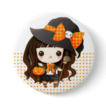 Kawaiii Halloween witch buttons