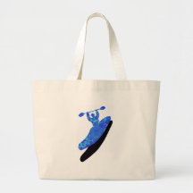 Kayak azul australis tote bags