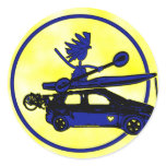Kayak, Bike, Car On Blue