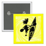 Kayak Canoe Joyful Silhouette Button