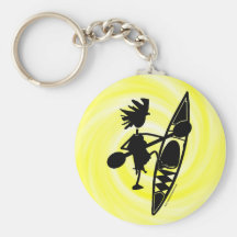 Kayak Canoe Joyful Silhouette Key Chains