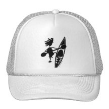Kayak Canoe Joyful Silhouette Mesh Hat