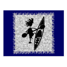 Kayak Canoe Joyful Silhouette Post Card