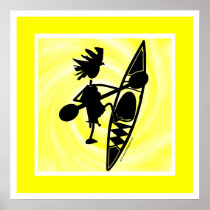 Kayak Canoe Joyful Silhouette