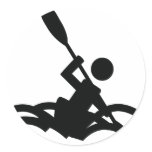 kayak icon round sticker