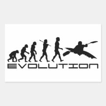 Kayak Kayaking Water Sport Evolution Art Rectangular Sticker