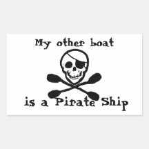 Kayak Paddle Pirate Ship Sticker