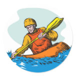 kayak paddler paddling canoe kayaking sticker