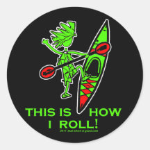 Kayak This Is How I Roll II Round Stickers