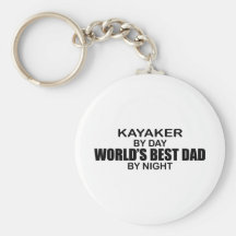 Kayaker World's Best Dad by Night Keychains