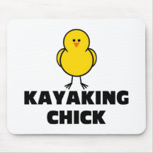 Kayaking Chick Mouse Pads