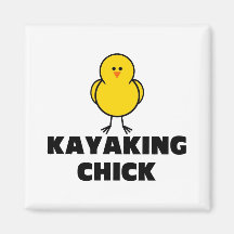 Kayaking Chick Refrigerator Magnet