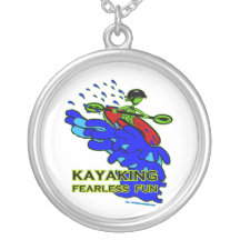 Kayaking Fearless Fun Gifts Personalized Necklace