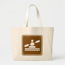 Kayaking Highway Sign Canvas Bag