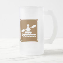 Kayaking Highway Sign Coffee Mugs