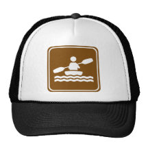 Kayaking Highway Sign Mesh Hats