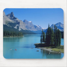 Kayaking on Maligne Lake at Spirit Island Mousepads