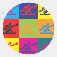 Kayaking Pop Art Stickers
