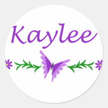 Kaylee (Purple Butterfly) Round Stickers