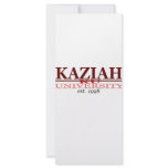 KAZIAH UNIV. rack cards