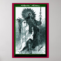 "Keah-ko ~ Ka'igwu" (Kiowa Winter Count) Poster