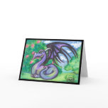 Keely : Purple Dragon Greeting Card (Blank)