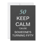 KEEP CALM 50th Birthday Party Invite (Black) invitations