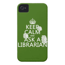 Keep Calm and Ask A Librarian (any colour) iPhone 4 Cover