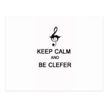 Keep calm and be clefer postcard