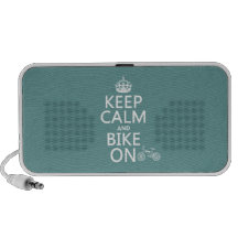 Keep Calm and Bike On (any colour) Portable Speakers